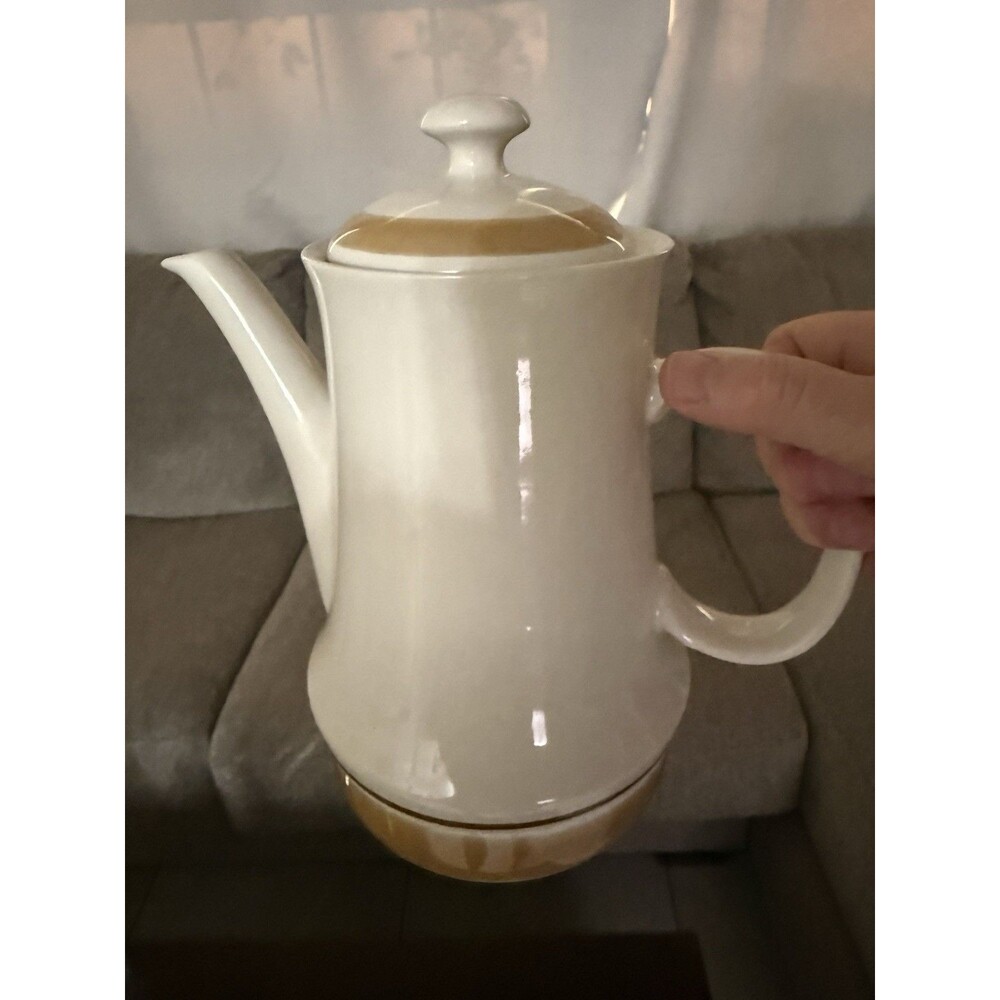 Hearthside Water Colors coffee pot Hand Decorated Stoneware Japan Vintage